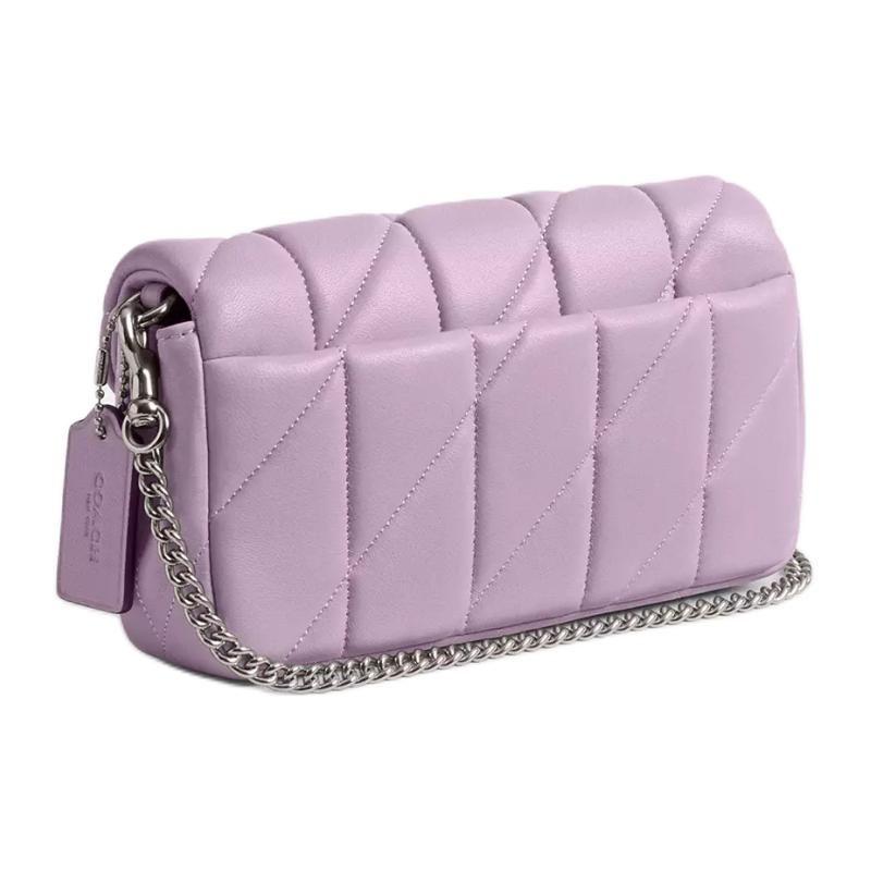 Coach Getigert 18 Weich gesteppte Tigerstreifen Napa-Leder Umhängetasche Kleine Damen Taschen Hell-Lila CR109-LHSF1