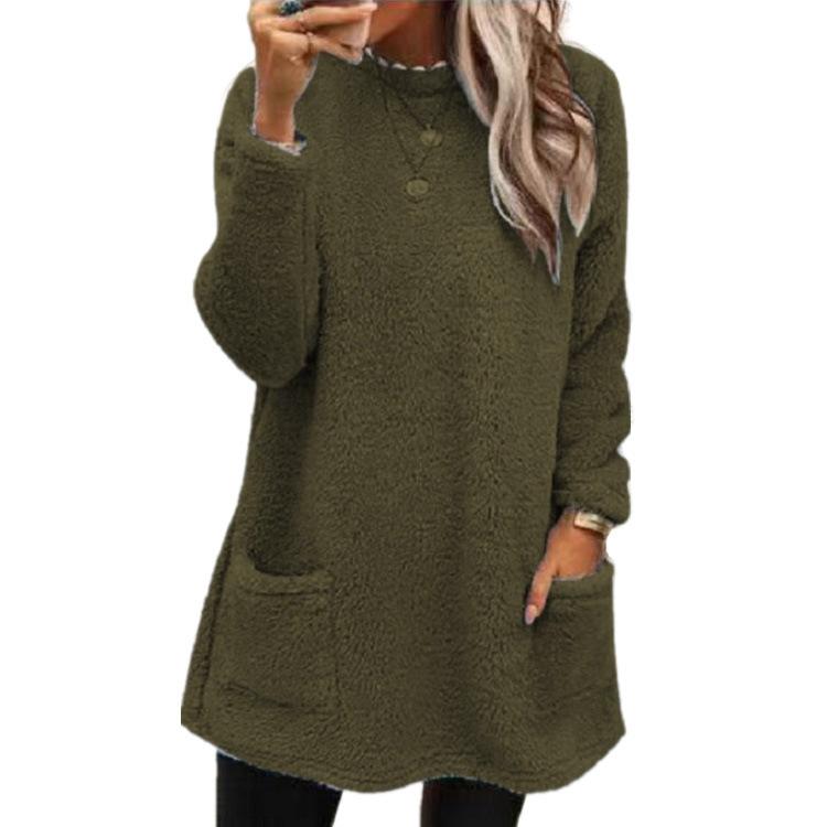 TIFICY Maglioni a girocollo a maniche lunghe con stampa tinta unita, casual, autunno inverno, da donna