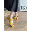 Inner height increase temperament open-toed cool slippers women's summer new high-end versatile bow one-pedal platform sandals