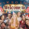1 Standard-sized, large-scale circus festival background.Welcome to the circus festival banner background photo background board
