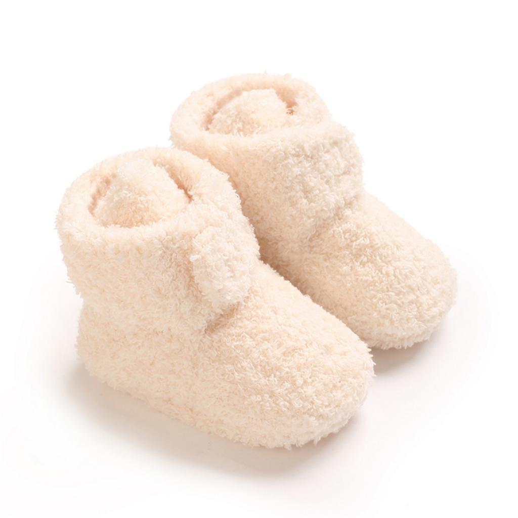 Cute Baby Winter Shoes Lined Thick Cotton Booties for Toddler Boys and Girls