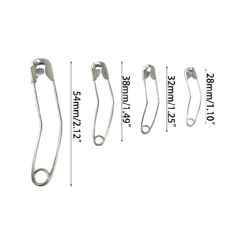 Secure Your Materials with 160pcs Stainless Steel Curved Safety Pins with Box