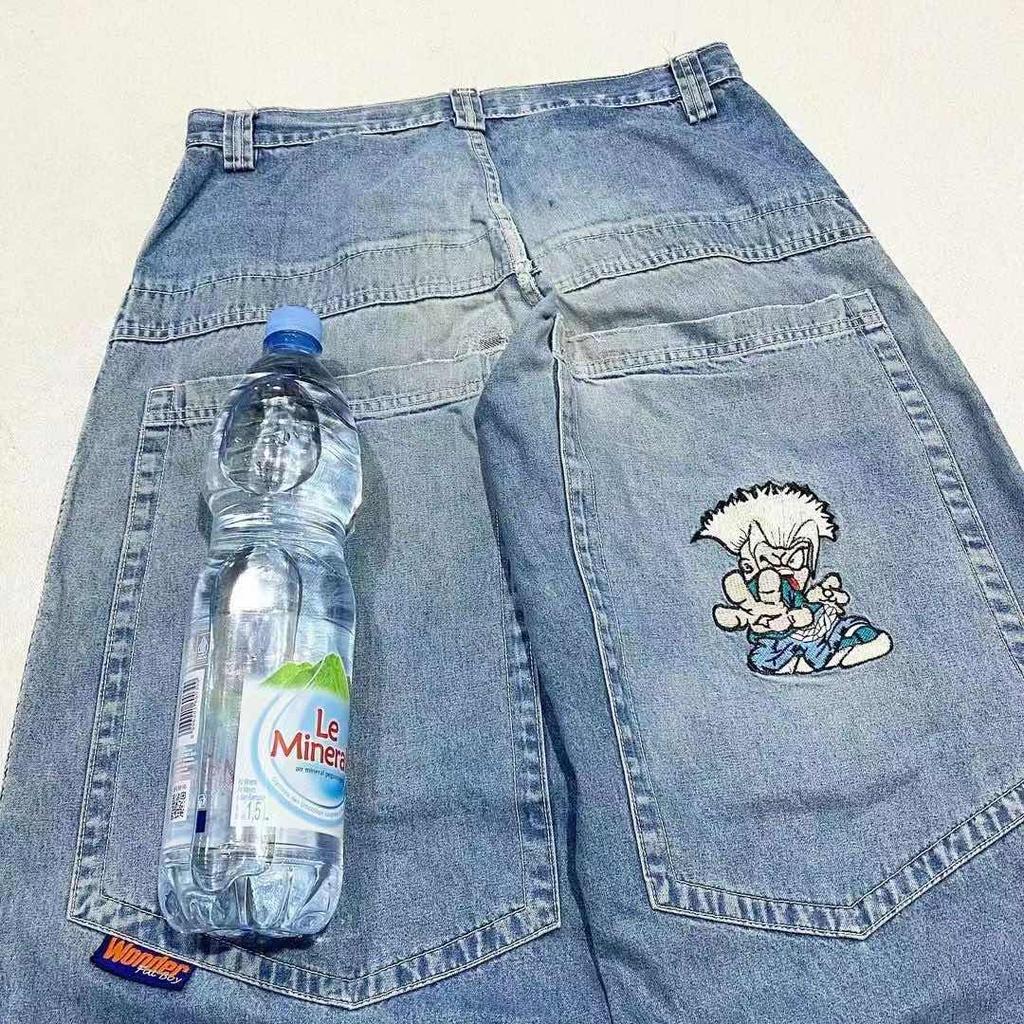 GLYDE Y2K Moda Jeans Dritti Larghi Street Hip Hop Vintage Oversize a Gamba Larga Jeans a Straccio Unisex