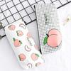 Fruit Printed Zipper Pencil Bag Students Pen Cases Stationery Office Supplies
