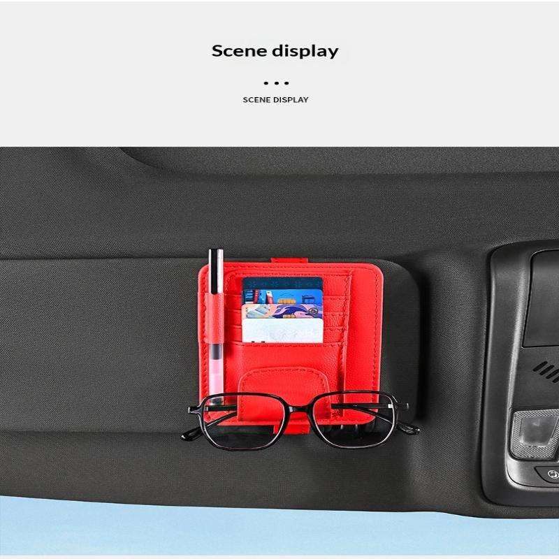 Auto-Sonnenblenden-Organizer mit mehreren Taschen, Visitenkarten-Aufbewahrungsmanagement, Sonnenbrillenhalter, Visier-Zubehör, Auto-Innenraum