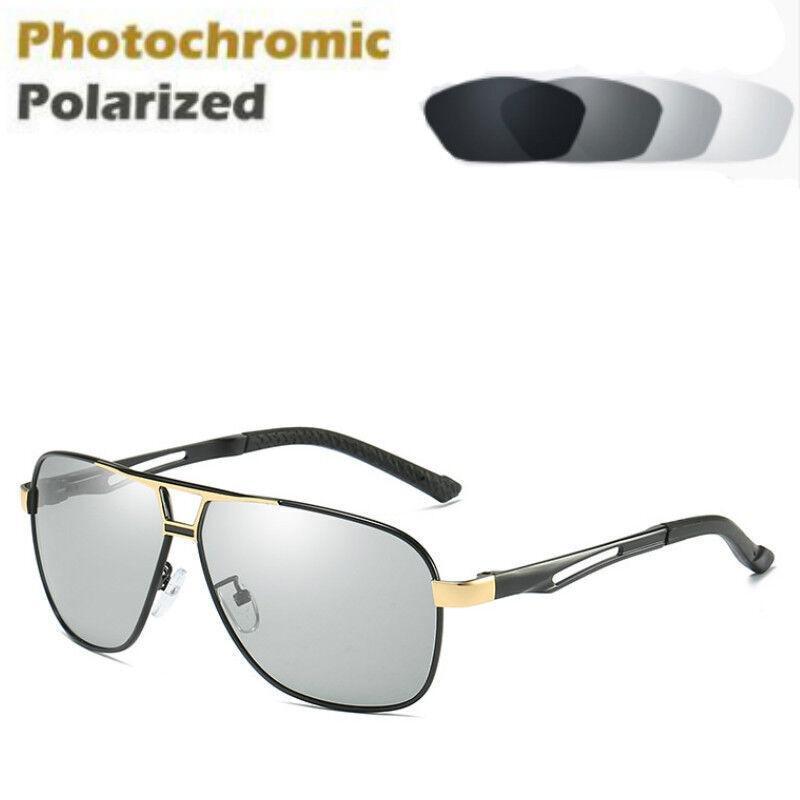 

Мужские поляризационные фотохромные солнцезащитные очки UV400 Пилот Спорт Вождение Уличные очки black gold Photochromic