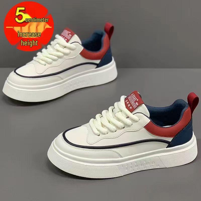 Herbst 2025 Herren Atmungsaktive Trendige Low-Top Weiß Skate Schuhe mit dicker Sohle