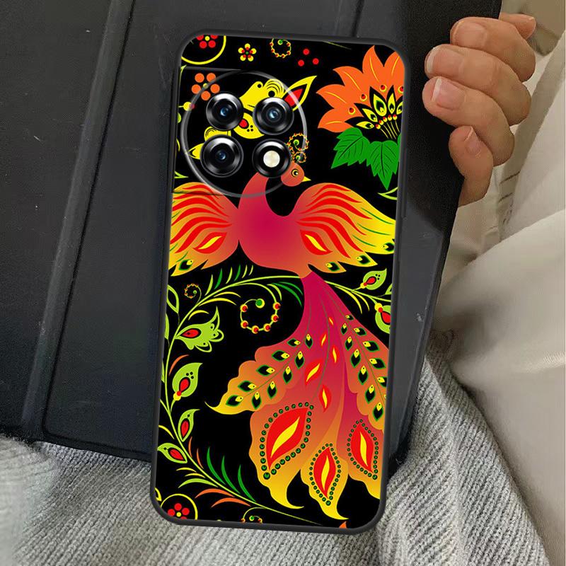Khokhloma Russian Pattern Flower Case For OnePlus 15 13T 13 12 11 13R 12R 10R 10T 8T OnePlus Nord 5 CE 3 4 Lite N20 N30 Cover