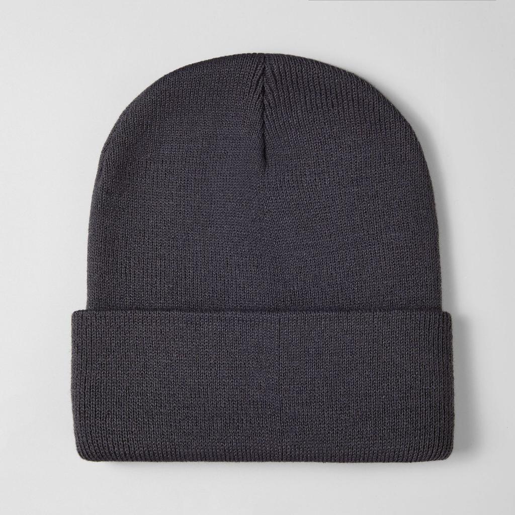 [] Acrylic fiber enlarged warm knitted hat big head circumference solid color flanging cold hat thickened warm