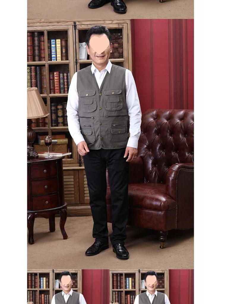 Men's Multi-Pocket Fishing Vest for Spring & Autumn - Ideal for Middle-Aged & Elderly