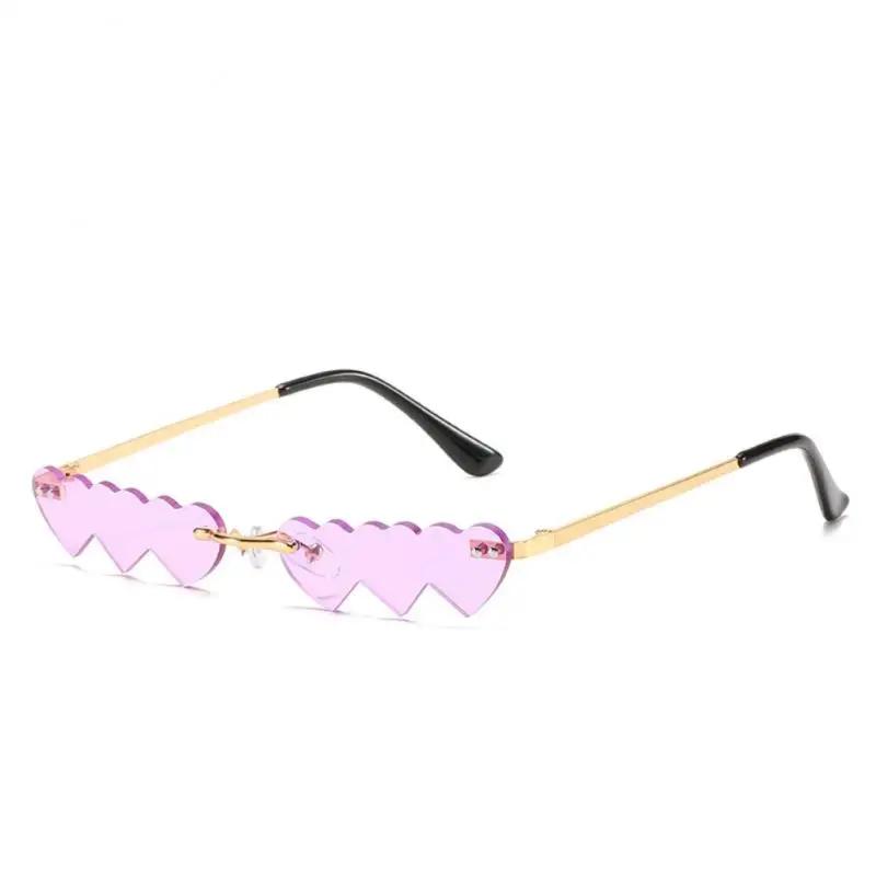 Small Love Heart Sunglasses Funny Glasses Personality Rimless Fashion Eyewear Street Shooting Glasses Sunglasses
