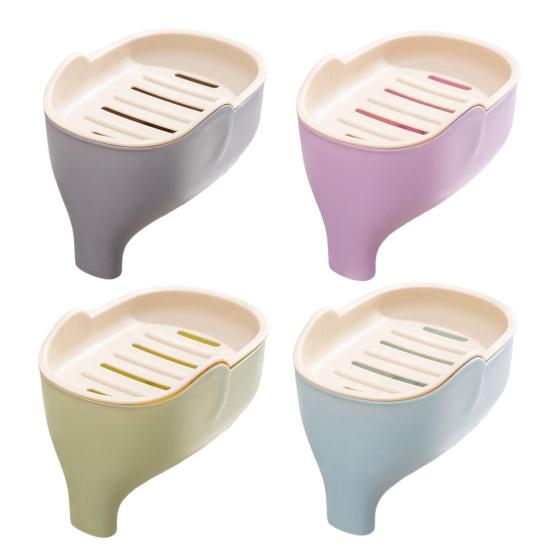 Soap Holder Non-Slip Design Easy To Clean Double Layer Versatile Soap Dish with Drain Holes Bathroom Decoration