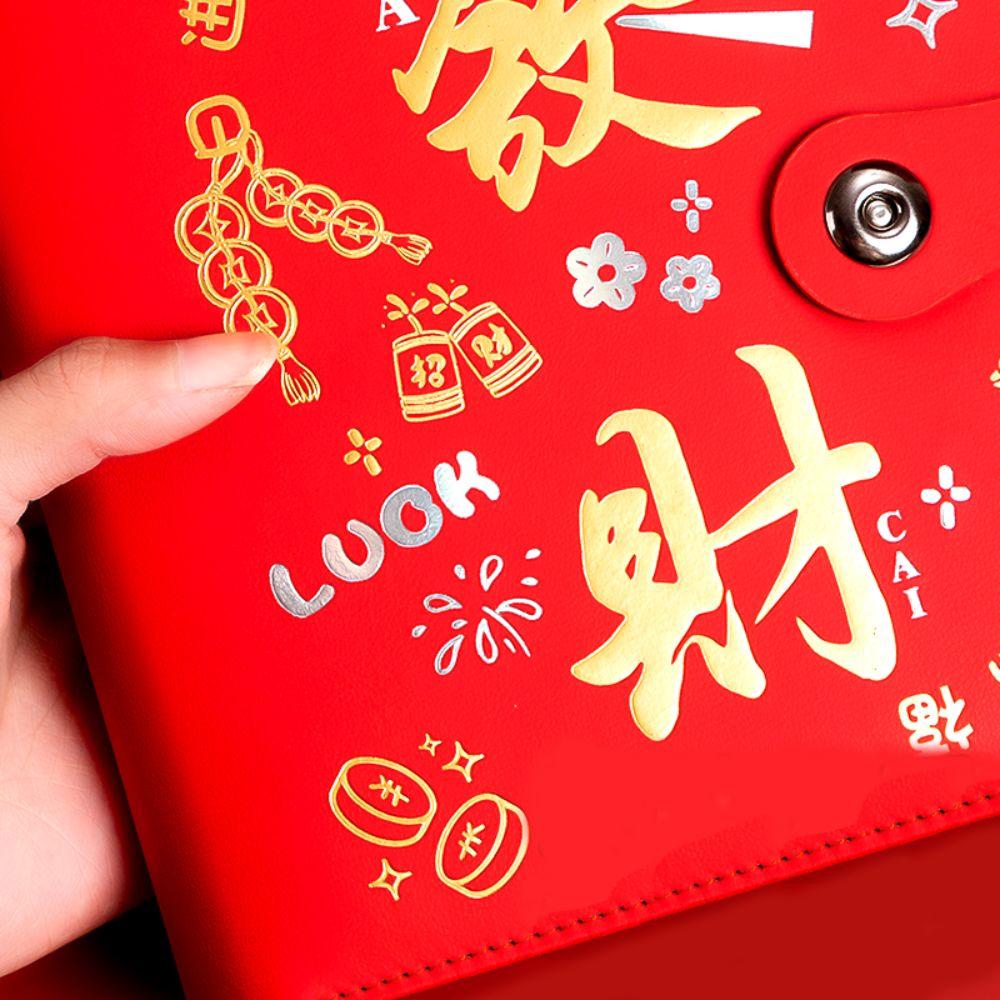 Loose-leaf Saving Money Binder PU Leather Planner Organizer Fashion Account Book New Year's Gift