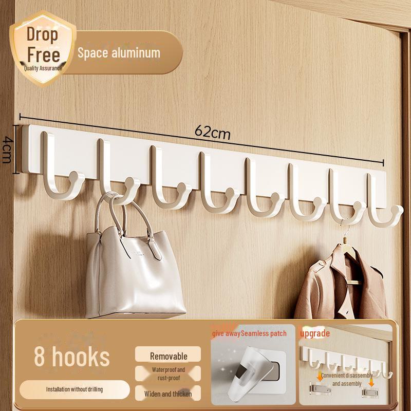 

Съемный дверной крючок без проколов — настенный, прочный, выдерживает большую нагрузку для одежды, ванной комнаты или кухни. round hook 8 hooks