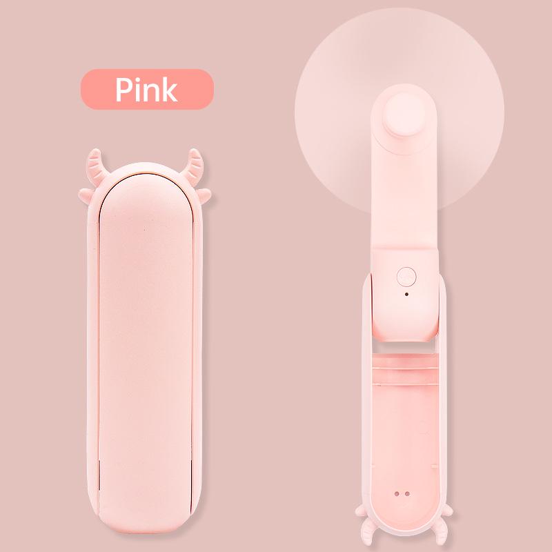 

Compact USB Rechargeable Eyelash Dryer & Fan: Portable Folding Beauty Tool рожевий