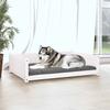 vidaXL Dog Bed, White, 105.5 x 75.5 x 28 cm, Solid Pine Wood
