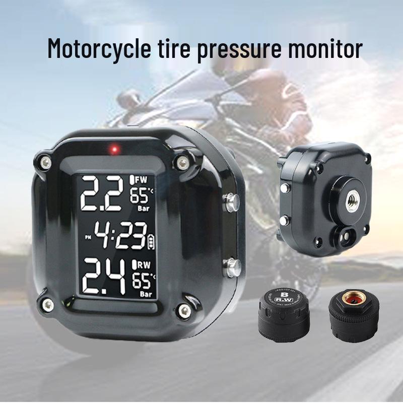 Cross Motorcycle TPMS: External/Built-in Tire Pressure & Temperature Monitor for Electric Two-Wheelers External 2-Wheel