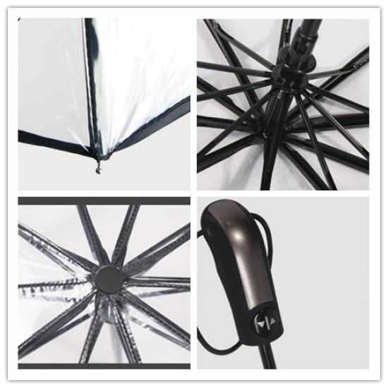 HappyGO Vinyl Translucent Folding New EVA Umbrella High Strength Glass Fiber Umbrella Automatic Water Storage Pouch Included Umbrella, Umbrella,