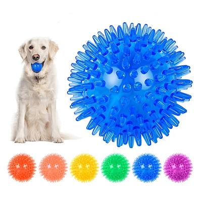 Haustier Hund Spielzeug Katze Welpen Sounding Spielzeug Polka Quietschende Zahn Reinigung Ball TPR Ausbildung Haustier Zähne Kauen Spielzeug Dornen bälle Zubehör