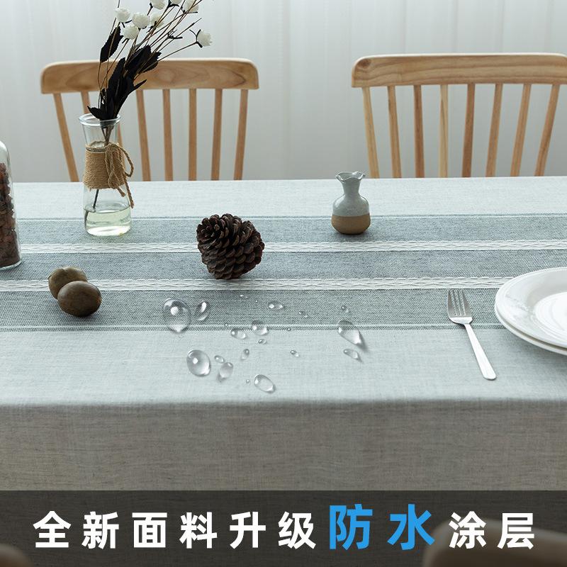 Henggang Waterproof Tablecloth Household Cotton And Linen Dining Table Cloth Anti-Penetration Table Mat Book Tablecloth Cover Towel
