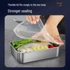Stainless Steel Square Towel Tray with Lid - Refrigerator Storage & Fresh-Keeping Box for BBQ and Cold Dishes