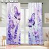 2 stuks   Bedrukte Gordijnen 2D print Lavendel Dromerig Paarse Vlinder Polyester (zonder stang) Spullen Opruiming Gebruik voor Woonkamer