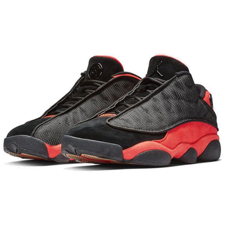 CLOT x Air Jordan 13 Retro Low Infra-Bred Unisex Sneakers Black Infrared-23 AT3102-006