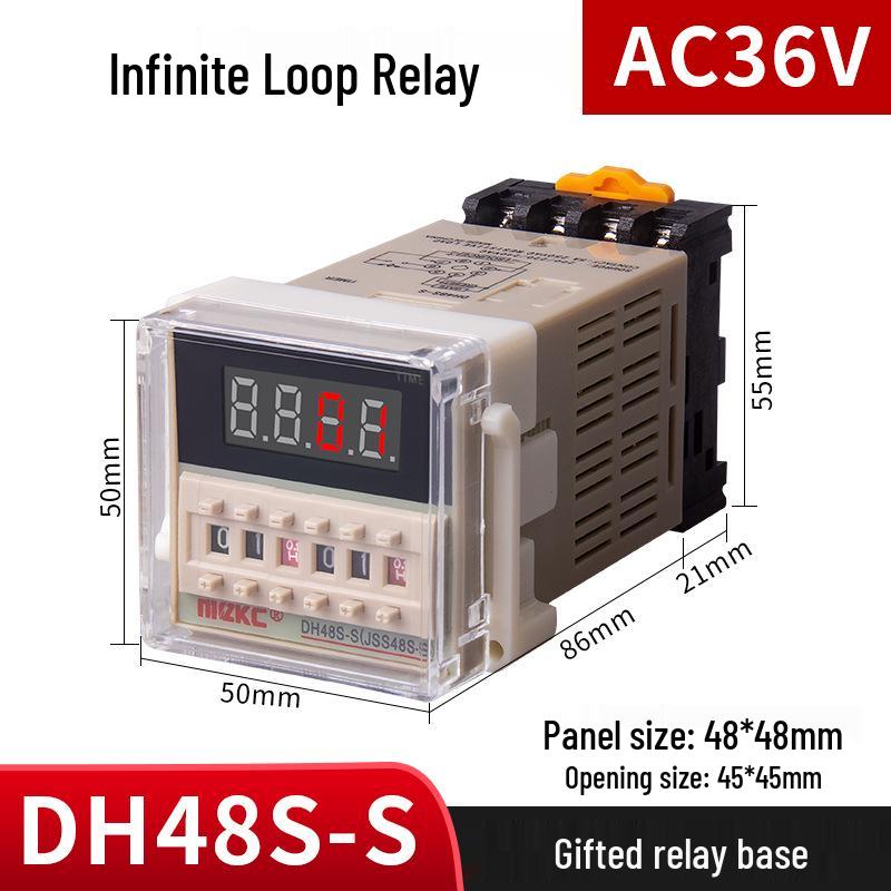 DH48S-S Digital Time Relay: Adjustable 24V/220V Cycle Control, 2Z Switch, 380V Delay