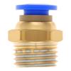 PC6-02 Brass Pneumatic Push To Quick Connect Fitting For 6 Mm OD PE / PA / PU Tube with BSPT 1/4 Inch Male Thread, Straight Push In Connect Fitting