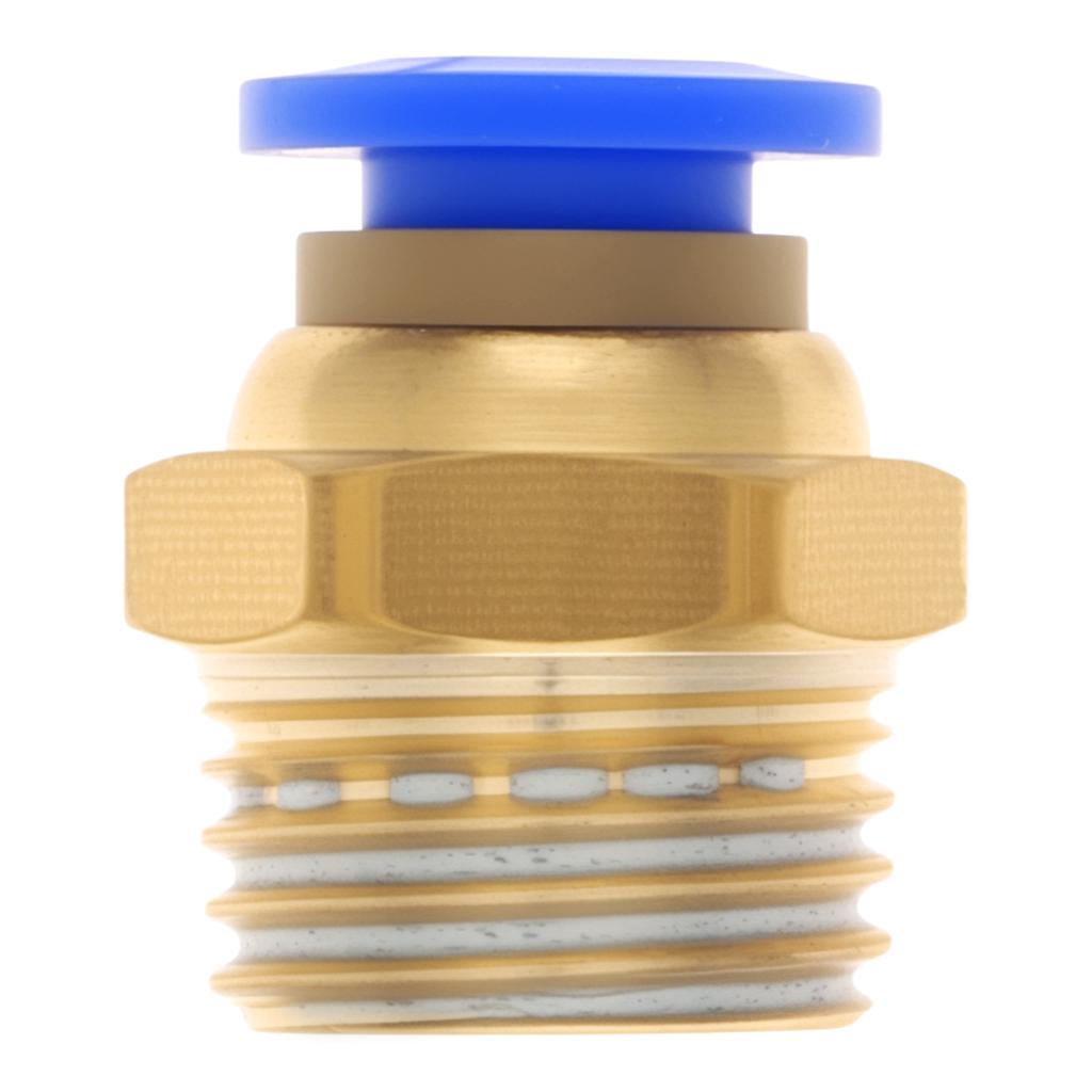 PC6-02 Brass Pneumatic Push To Quick Connect Fitting For 6 Mm OD PE / PA / PU Tube with BSPT 1/4 Inch Male Thread, Straight Push In Connect Fitting