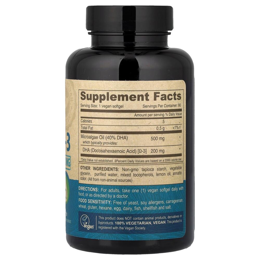 Deva Vegan Omega-3 DHA Veggie Softgels, 90 Counts