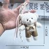 Cute Bear Plush Keychain: Women's Overalls Pendant & Bag Accessory