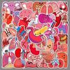 50 Cartoon Human Organ Doodle Stickers for Kids - Water Bottle & Suitcase Decoration