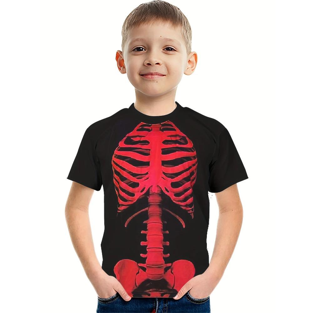 Children's Short Sleeve T-Shirts Creative Funny 3D Print Kids Summer Casual Comfortable Soft Breathable Round Neck Boys Girls T-Shirts