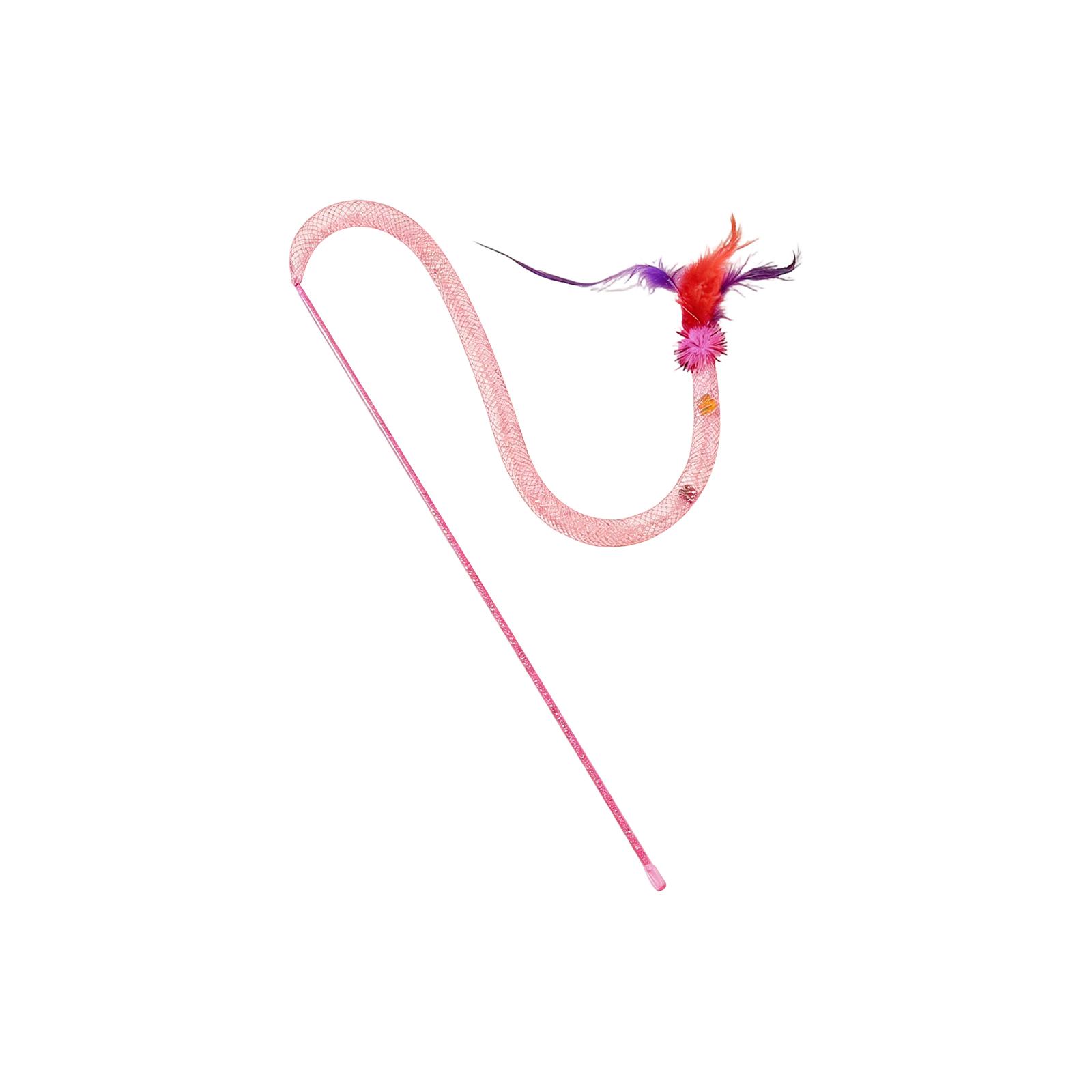 

Interactive Snake Cats Wand Toy With Feather & Bell – Teaser For Boredom Relief One Size рожевий