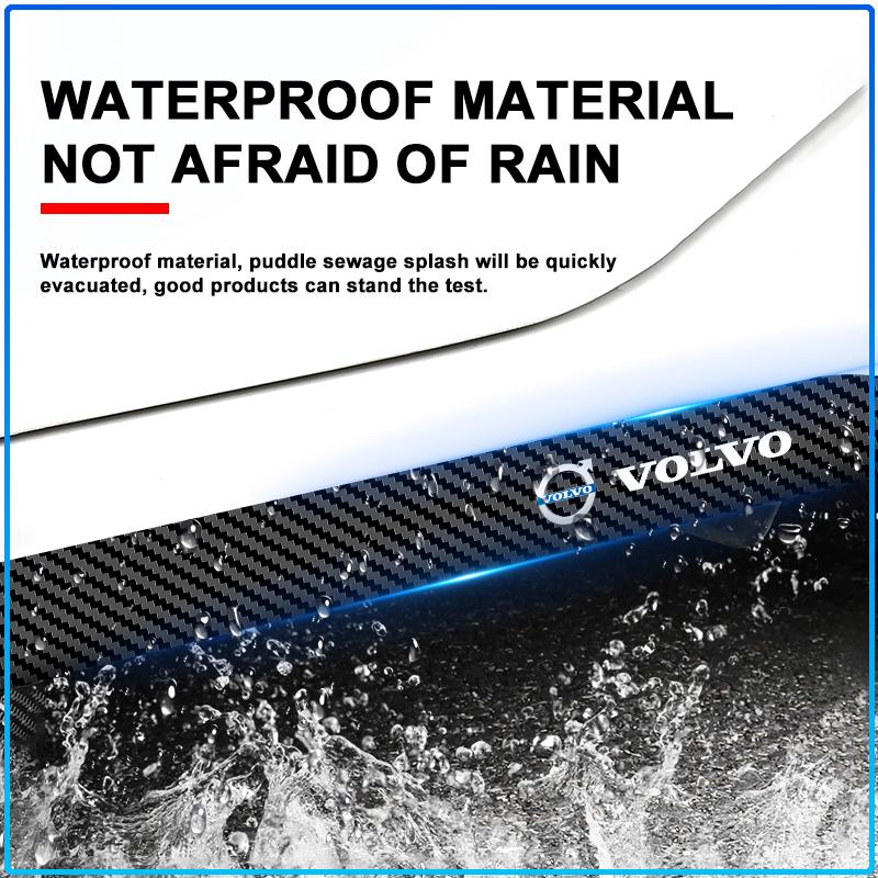 2pcs Carbon Car Door Side Skirt Sill Stripe Sticker Motion Design Decals For Volvo Rdesign XC90 S60 XC60 V70 S80 S40 V50 V40 V60 C30 S70