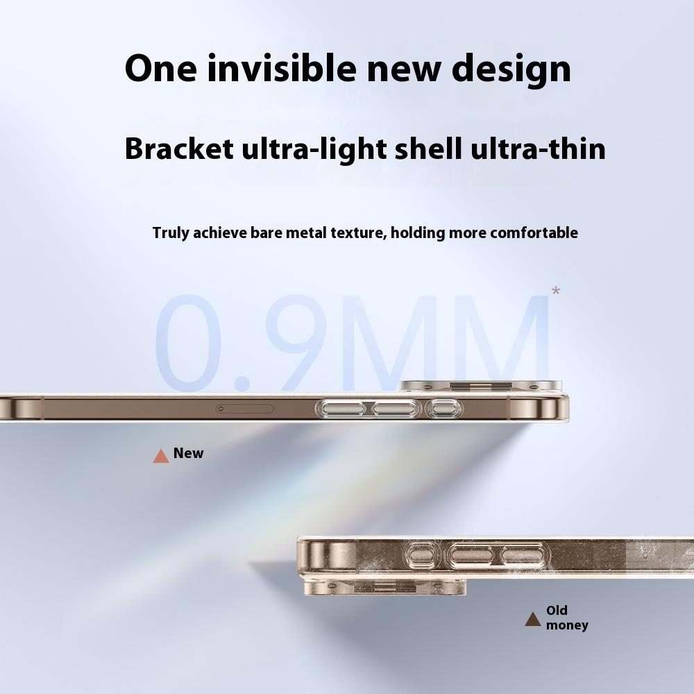 For iPhone 16 Pro Case Compatible with MagSafe Lens Frame Kickstand Clear PC Phone Cover