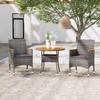 VidaXL 3-piece Garden Dining Furniture Woven Resin Grey 3058487