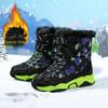 Boys' 2023 Winter High-Top Snow Boots: Thick, Warm Velvet Lining, Non-Slip Sole.
