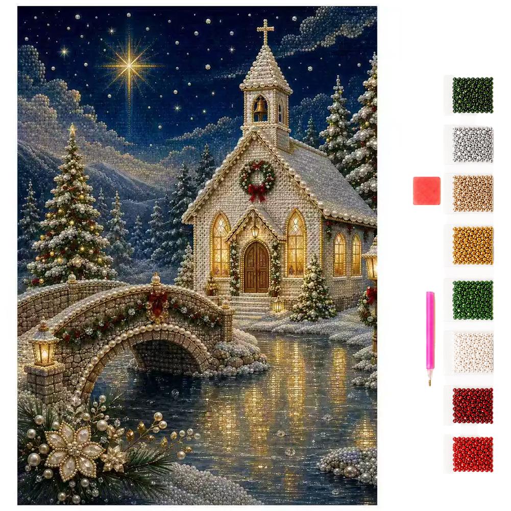 DIY Jesus Pearl Art Painting Kit Holy Family Religious Figure Beaded Craft Set Handmade Christian Pearl Art Kit For Home Decor