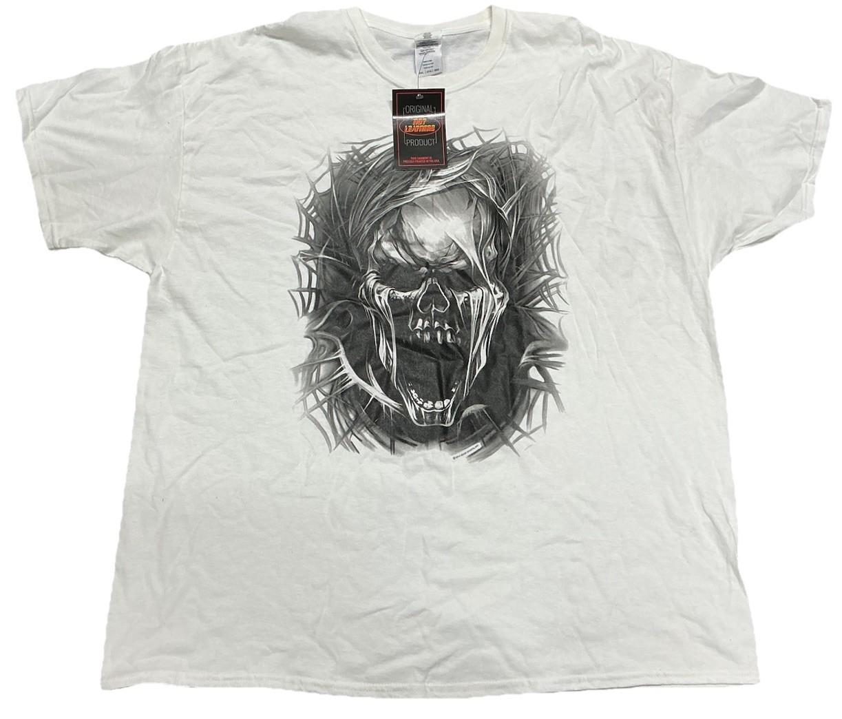 Hot Leathers Motorcycle Biker Shirt Skeleton Skull 2XL S разноцветный