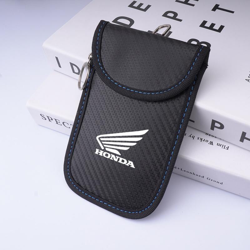 

Car Key Case Signal Blocker Bag RFID Shielding Pocket For Honda Mugen Power Civic Accords CRV Hrv Jazz CBR VTEC VFR Accessories