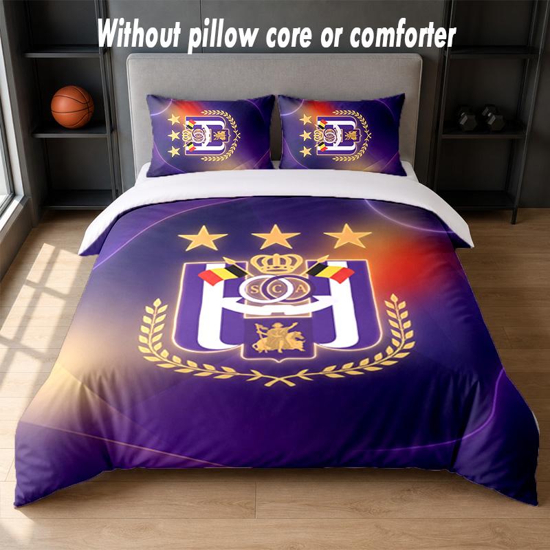 Set Biancheria da Letto Design Anderlecht FC 1 Copripiumino + 2 Federe Morbide Traspiranti Biancheria da Letto per la Casa