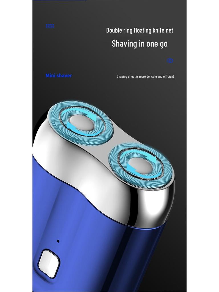 Men's Rechargeable Portable Electric Double-Head Shaver, Washable with Magnetic Blade.