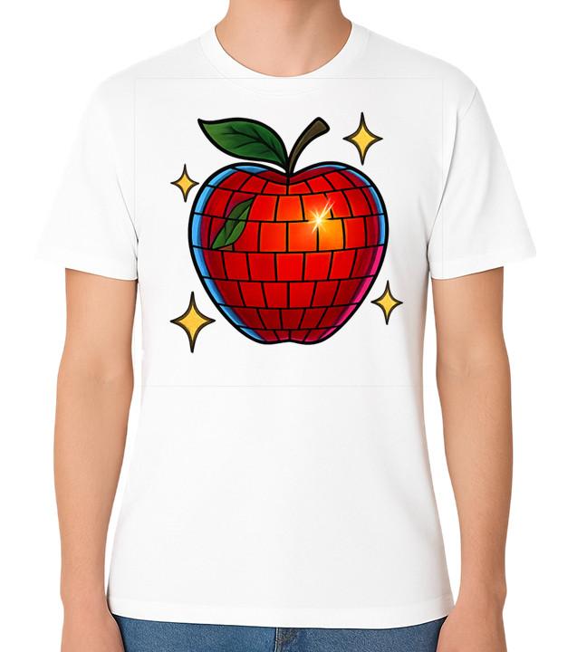 Disco Apple Sparkle Tee Fruit Graphic Cute Unisex T-Shirt 3XL
