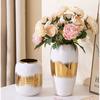 Ceramic Golden Vase Geometric Pattern Porcelain Storage Tank Ginger Jar Ceramic Crafts Ornament Home Decoration Accessories