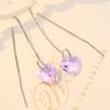 Women's long jewelry Ocean Heart Earrings Tassels Earrings Blue Crystal Earline