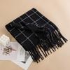 Plaid Scarf Women's Winter New Korean Version Versatile Imitation Cashmere Scarf Couple's Warm Shawl Men's Autumn and Winter