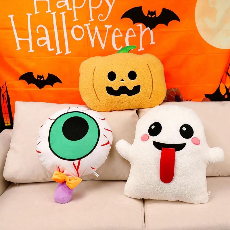 Halloween Series Pillow Pumpkin Horror Eyeball Lollipop Ghost Stuffed Plush Hugging Pillows Happy Halloween Home Sofa Cushion
