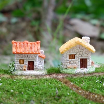 Dekoracja Żywiczna Ozdoba Miniaturowy Domek Wróżek Willa Miniaturowy Krajobraz Dekoracja Bonsai Zewnętrzna DIY Dekoracja Domku dla Lalek